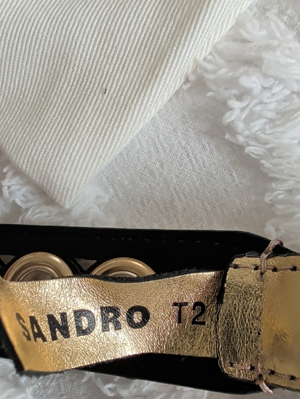 Sandro Women's Adelia Leather Grommet Belt - Picture 3 of 7